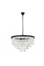 Elegant Lighting 1231D32MB/RC - Sydney 17 light Matte Black Chandelier Clear Royal Cut Crystal