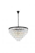 Elegant Lighting 1231D44MB/RC - Sydney 33 light Matte Black Chandelier Clear Royal Cut Crystal