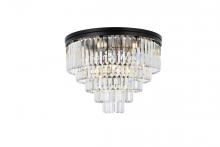 Elegant Lighting 1231F32MB/RC - Sydney 17 light Matte Black Flush Mount Clear Royal Cut Crystal