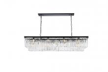 Elegant Lighting 1232D60MB/RC - Sydney 12 light Matte Black Chandelier Clear Royal Cut Crystal