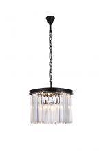Elegant Lighting 1238D20MB/RC - Sydney 6 light Matte Black Pendant Clear Royal Cut Crystal