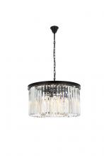 Elegant Lighting 1238D26MB/RC - Sydney 8 light Matte Black Chandelier Clear Royal Cut Crystal