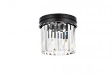 Elegant Lighting 1238F12MB/RC - Sydney 3 light Matte Black Flush Mount Clear Royal Cut Crystal