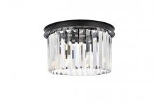 Elegant Lighting 1238F16MB/RC - Sydney 3 light Matte Black Flush Mount Clear Royal Cut Crystal