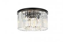 Elegant Lighting 1238F26MB/RC - Sydney 8 light Matte Black Flush Mount Clear Royal Cut Crystal