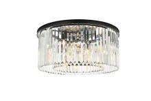 Elegant Lighting 1238F31MB/RC - Sydney 8 light Matte Black Flush Mount Clear Royal Cut Crystal