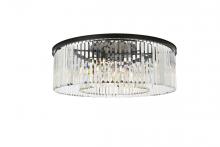 Elegant Lighting 1238F43MB/RC - Sydney 10 light Matte Black Flush Mount Clear Royal Cut Crystal