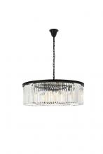 Elegant Lighting 1238G43MB/RC - Sydney 10 light Matte Black Chandelier Clear Royal Cut Crystal