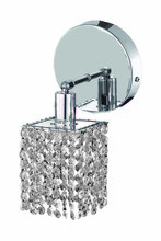 Elegant Lighting 1281W-R-S-CL/SS - Mini 1 light Chrome Wall Sconce