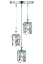 Elegant Lighting 1283D-R-R-CL/SA - Mini 3 light Chrome Pendant