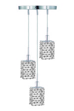 Elegant Lighting 1283D-R-S-CL/SA - Mini 3 light Chrome Pendant