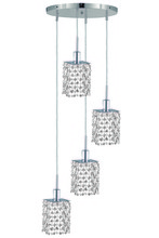 Elegant Lighting 1284D-R-S-CL/SA - Mini 4 light Chrome Pendant