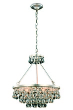Elegant Lighting 1509D22SL - Bettina 6 light Silver Leaf Pendant Clear Royal Cut Crystal