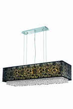 Elegant Lighting 1591D41C-CL03/RC - 1591 Moda Collection Hanging Fixture w/ SH-1O41B Black Fabric Shade L41in W13in H11in Lt:6  Chrome F