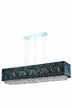 Elegant Lighting 1591D48C-CL03/RC - 1591 Moda Collection Hanging Fixture w/ SH-1O48B Black Fabric Shade L48.5in W12.5in H11in Lt:8 Chrom