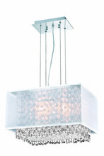 Elegant Lighting 1691D17C-CL03/SS - 1691 Moda Collection Hanging Fixture w/ Silver Fabric Shade L17in W12.5in H11in Lt:2 Chrome Finish (