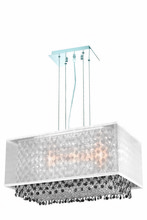 Elegant Lighting 1691D21C-CL03/RC - 1691 Moda Collection Hanging Fixture w/ Silver Fabric Shade L21in W12.5in H11in Lt:3 Chrome Finish (