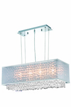 Elegant Lighting 1691D29C-CL03/SS - 1691 Moda Collection Hanging Fixture w/ Silver Fabric Shade L29in W13in H11in Lt:4 Chrome Finish (Sw