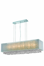 Elegant Lighting 1691D41C-CL03/RC - 1691 Moda Collection Hanging Fixture w/ Silver Fabric Shade L41in W13in H11in Lt:6  Chrome Finish (R