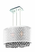 Elegant Lighting 1692D17C-CL03/SS - 1692 Moda Collection Hanging Fixture w/ Silver Fabric Shade L17.5in W12.5in H11in Lt:2 Chrome Finish