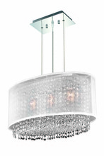 Elegant Lighting 1692D21C-CL03/SS - 1692 Moda Collection Hanging Fixture w/ Silver Fabric Shade L21in W12.5in H11in Lt:3 Chrome Finish (