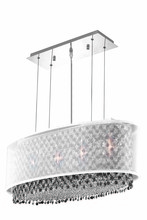 Elegant Lighting 1692D29C-CL03/RC - 1692 Moda Collection Hanging Fixture w/ Silver Fabric Shade L29in W13in H11in Lt:4 Chrome Finish (Ro