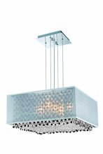 Elegant Lighting 1694D21C-CL03/RC - 1694 Moda Collection Hanging Fixture w/ Silver Fabric Shade L21in W21in H11in Lt:5 Chrome Finish  (R