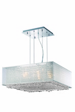Elegant Lighting 1694D26C-CL03/RC - 1694 Moda Collection Hanging Fixture w/ Silver Fabric Shade L26in W26in H11in Lt:9 Chrome Finish  (R