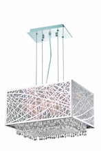 Elegant Lighting 1791D17C-CL03/SS - 1791 Moda Collection Hanging Fixture w/ Metal Shade L17in W12.5in H11in Lt:2 Chrome Finish (Swarovsk