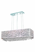 Elegant Lighting 1791D34C-CL03/RC - 1791 Moda Collection Hanging Fixture w/ Metal Shade L34in D12in H11in Lt:6 Chrome Finish  (Royal Cut
