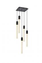 Elegant Lighting 2066D16BK - Weston 5 Lights Pendant in Black