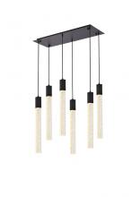 Elegant Lighting 2066D32BK - Weston 6 Lights Pendant in Black