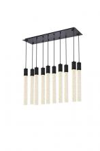 Elegant Lighting 2066D42BK - Weston 10 Lights Pendant in Black