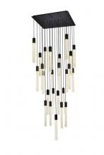 Elegant Lighting 2066G36BK - Weston 25 Lights Pendant in Black