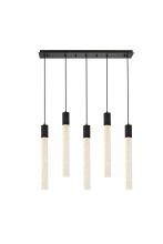 Elegant Lighting 2066S36BK - Weston 5 Lights Pendant in Black