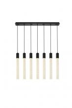 Elegant Lighting 2066S42BK - Weston 7 Lights Pendant in Black