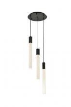 Elegant Lighting 2067D16BK - Weston 3 Lights Pendant in Black