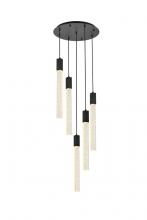 Elegant Lighting 2067D20BK - Weston 5 Lights Pendant in Black