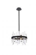 Elegant Lighting 2200D16BK - Serena 16 Inch Crystal Round Pendant in Black