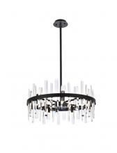 Elegant Lighting 2200D25BK - Serena 25 Inch Crystal Round Pendant in Black