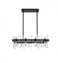 Elegant Lighting 2200G30BK - Serena 30 Inch Crystal Rectangle Chandelier in Black