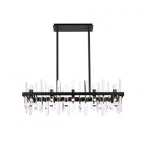 Elegant Lighting 2200G36BK - Serena 36 Inch Crystal Rectangle Chandelier in Black