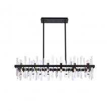 Elegant Lighting 2200G42BK - Serena 42 Inch Crystal Rectangle Chandelier in Black