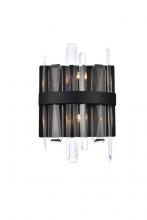 Elegant Lighting 2200W8BK - Serena 8 Inch Crystal Bath Sconce in Black