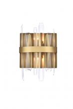 Elegant Lighting 2200W8SG - Serena 8 Inch Crystal Bath Sconce in Satin Gold