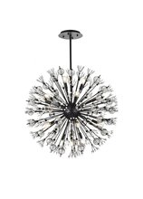 Elegant Lighting 2500D32BK - Vera 32 Inch Crystal Starburst Round Pendant in Black