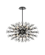 Elegant Lighting 2500D36BK - Vera 36 Inch Crystal Starburst Oval Pendant in Black