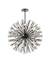 Elegant Lighting 2500D38BK - Vera 38 Inch Crystal Starburst Round Pendant in Black