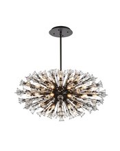 Elegant Lighting 2500D42BK - Vera 42 Inch Crystal Starburst Oval Pendant in Black