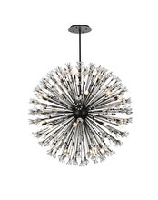 Elegant Lighting 2500D50BK - Vera 50 Inch Crystal Starburst Round Pendant in Black